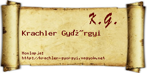 Krachler Györgyi névjegykártya